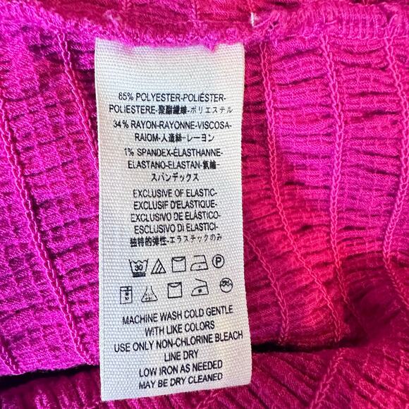 Free People Brencye Pink Jungle Flower Smocked Square Neck Crop Top Size Small - Picture 9 of 13